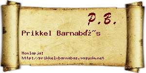 Prikkel Barnabás névjegykártya